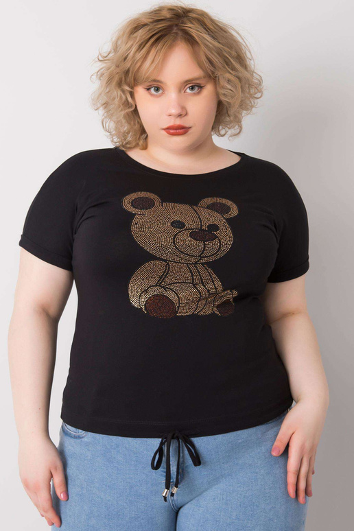 Černá nadměrná halenka s kamínky Luce