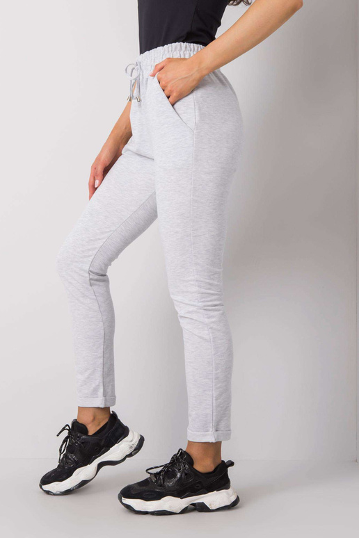 Světle šedé melanžové kalhoty Cadence