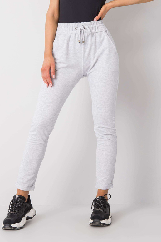 Světle šedé melanžové kalhoty Cadence