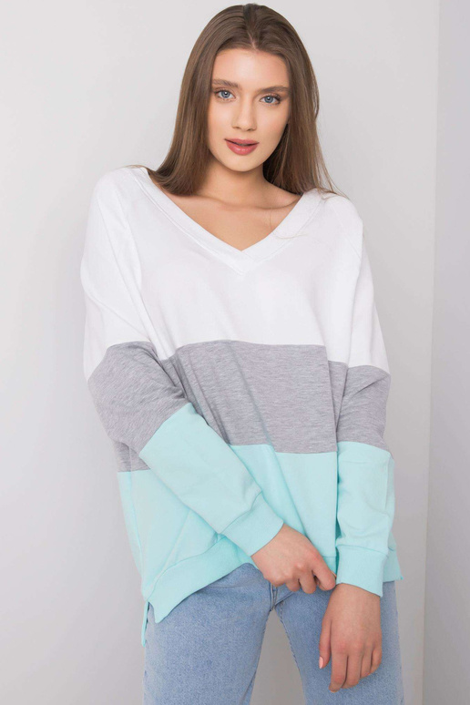 Bílá a mátová mikina Lotta RUE PARIS