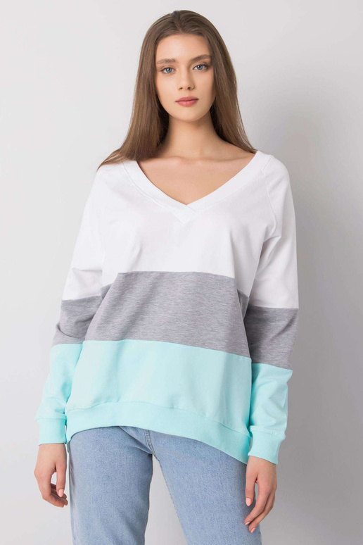 Bílá a mátová mikina Lotta RUE PARIS