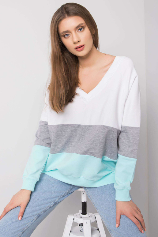 Bílá a mátová mikina Lotta RUE PARIS