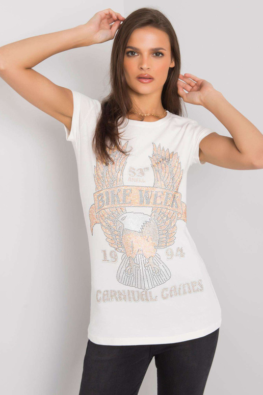 Ecru tričko s aplikací Haley