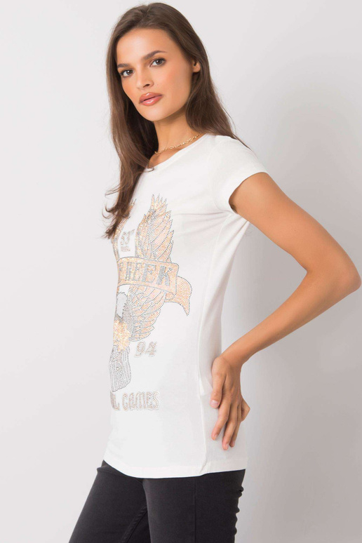 Ecru tričko s aplikací Haley