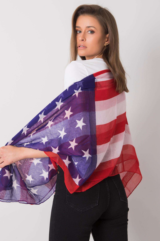 Bílo-červený šátek s potiskem