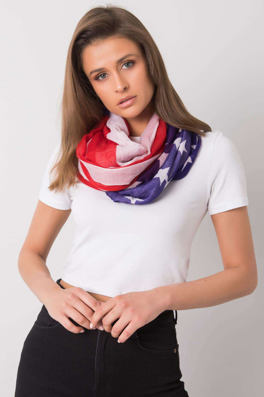 Bílo-červený šátek s potiskem