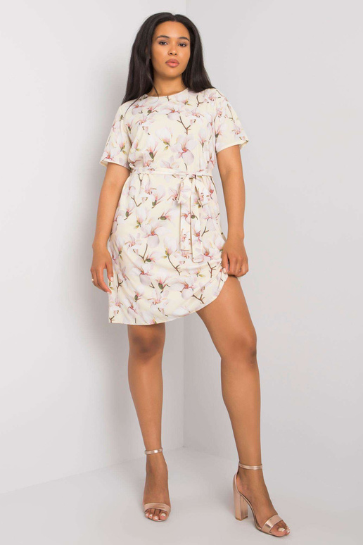 Žluté vzorované šaty velké velikosti...