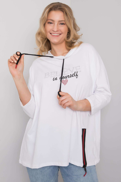 Bílá nadměrná halenka s kamínky...