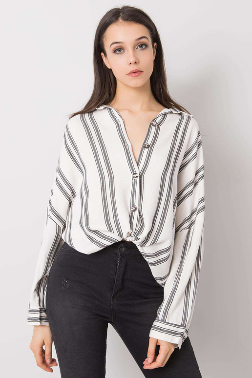 Ecru-černá pruhovaná košile Augusta...