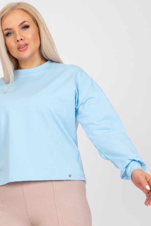 Světle modrá mikina větší velikosti...