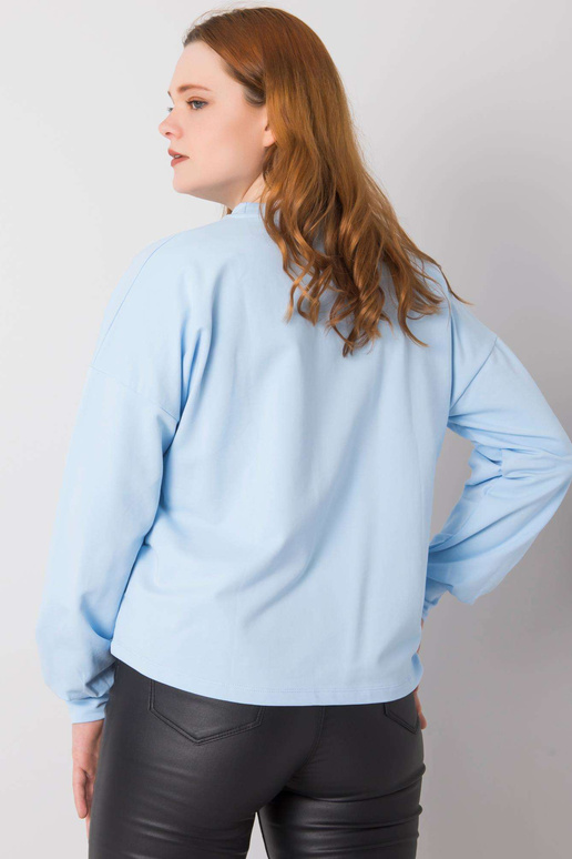 Světle modrá mikina větší velikosti...