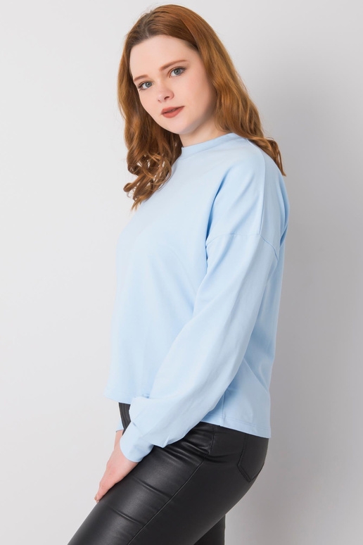 Světle modrá mikina větší velikosti...