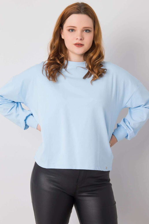 Světle modrá mikina větší velikosti...