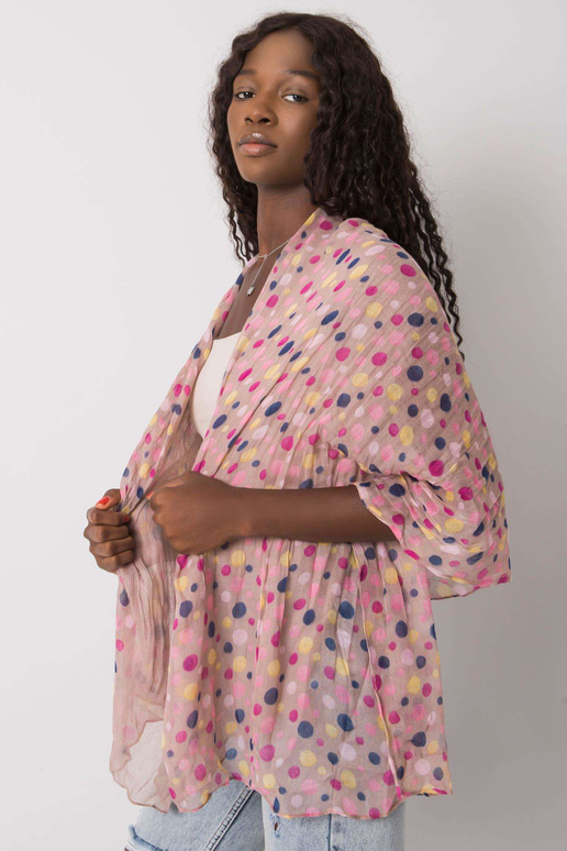 Béžový dámský šátek v tečkách