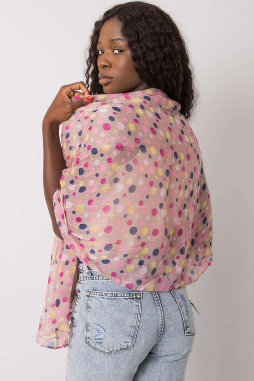 Béžový dámský šátek v tečkách