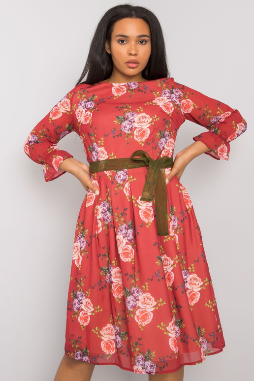 Vínové květinové šaty velké velikosti...