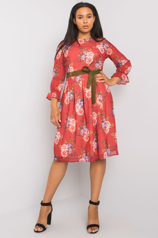 Vínové květinové šaty velké velikosti...