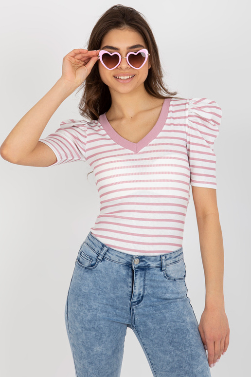 Bílo-růžová pruhovaná halenka Marlo