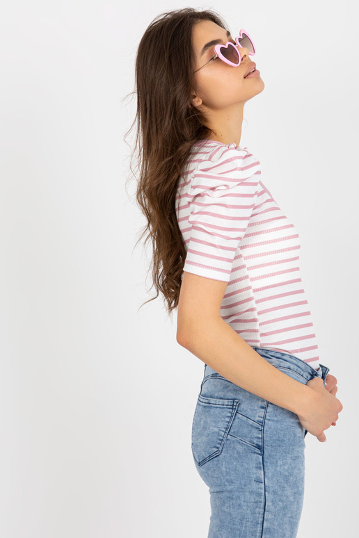 Bílo-růžová pruhovaná halenka Marlo