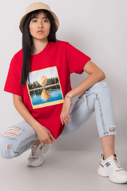 Červené tričko s potiskem Solly Červené tričko s potiskem Solly