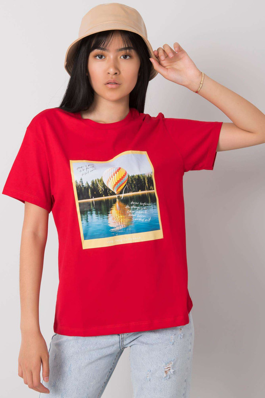 Červené tričko s potiskem Solly Červené tričko s potiskem Solly