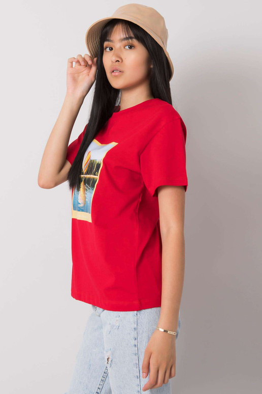 Červené tričko s potiskem Solly Červené tričko s potiskem Solly