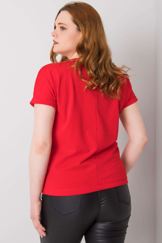 Červená nadměrná halenka s kamínky Luce