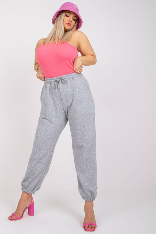 Šedé melanžové tepláky velké...