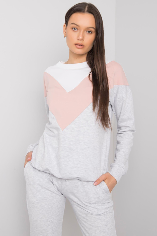 Bílá a špinavě růžová tepláková...