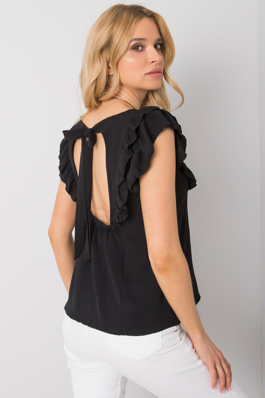 Černá halenka s volány Macy OCH BELLA