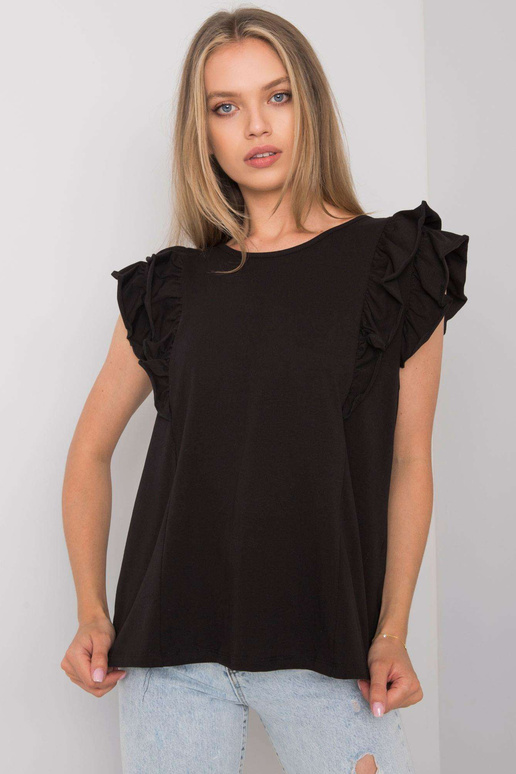 Černá halenka s volánky Claude OCH BELLA