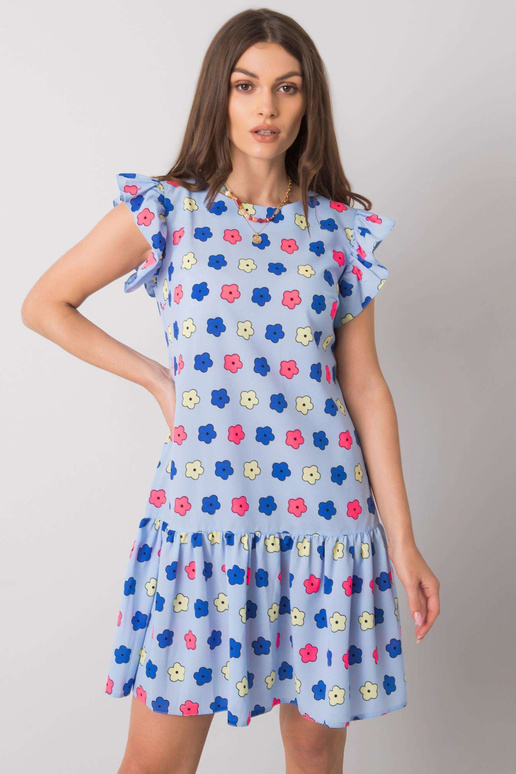 Modré volánové šaty Eria