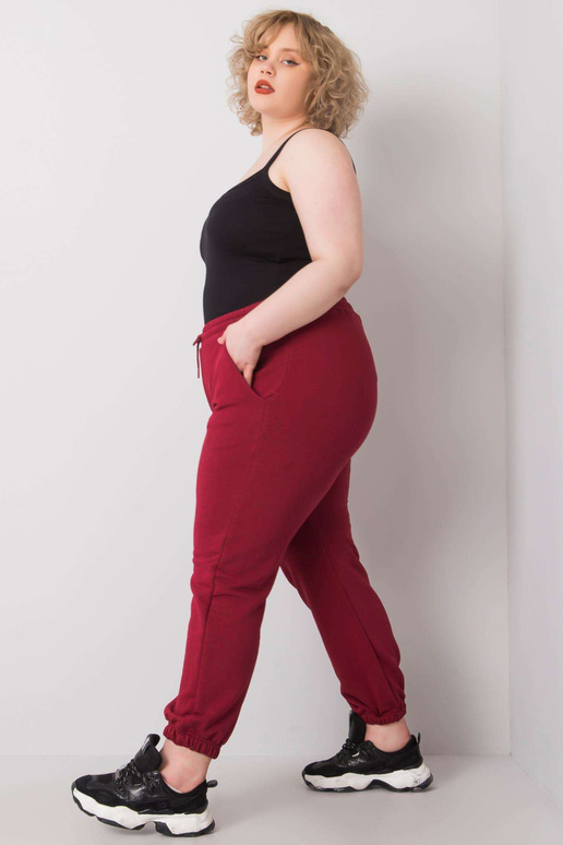 Vínové extra velké tepláky s kapsami...