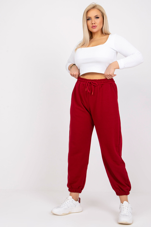 Vínové extra velké tepláky s kapsami...