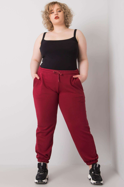 Vínové extra velké tepláky s kapsami...