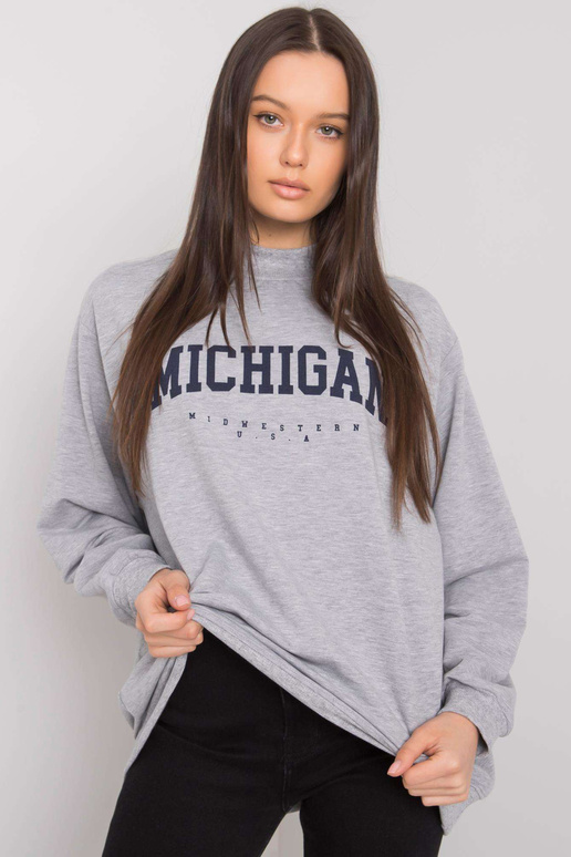 Šedá melanžová mikina s potiskem...