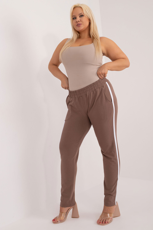 Hnědé tepláky Kairi Plus Size
