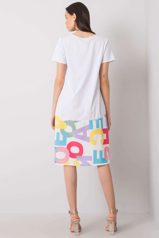 Bílé šaty s potisky Guinevere