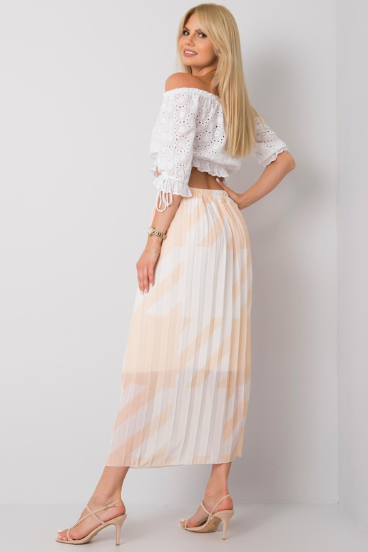 Béžová plisovaná maxi sukně Isidora
