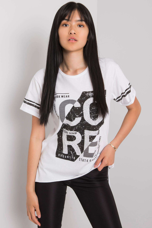 Bílé tričko s potiskem Amber Bílé tričko s potiskem Amber