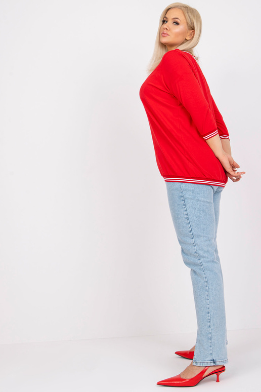 Červená perlová bavlněná halenka...