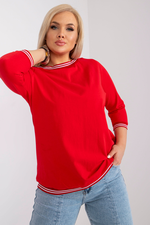 Červená perlová bavlněná halenka...