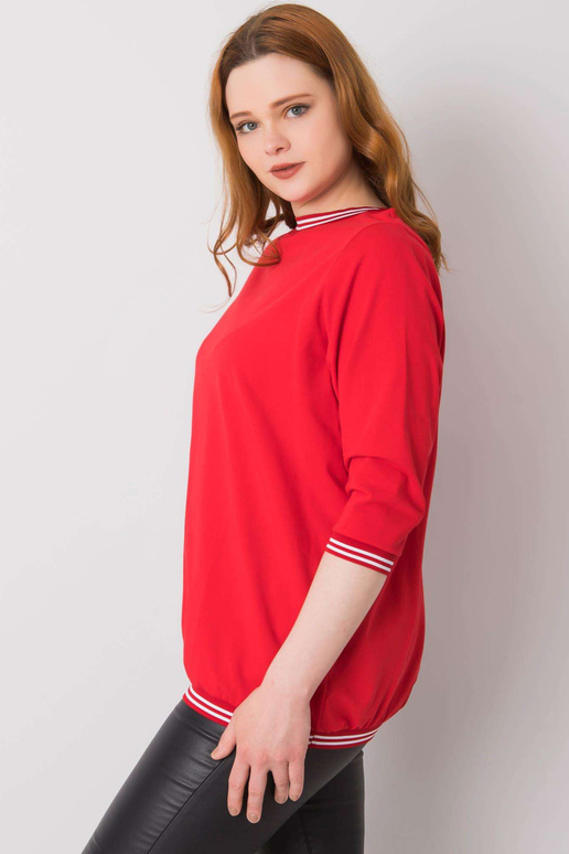 Červená perlová bavlněná halenka...