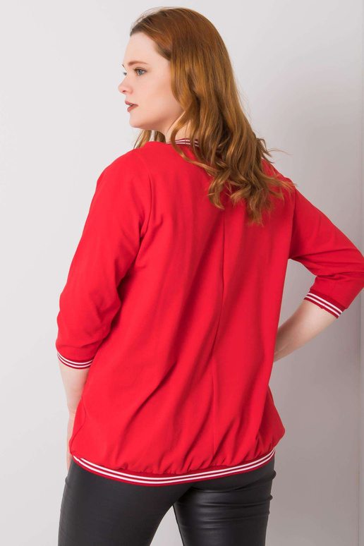 Červená perlová bavlněná halenka...