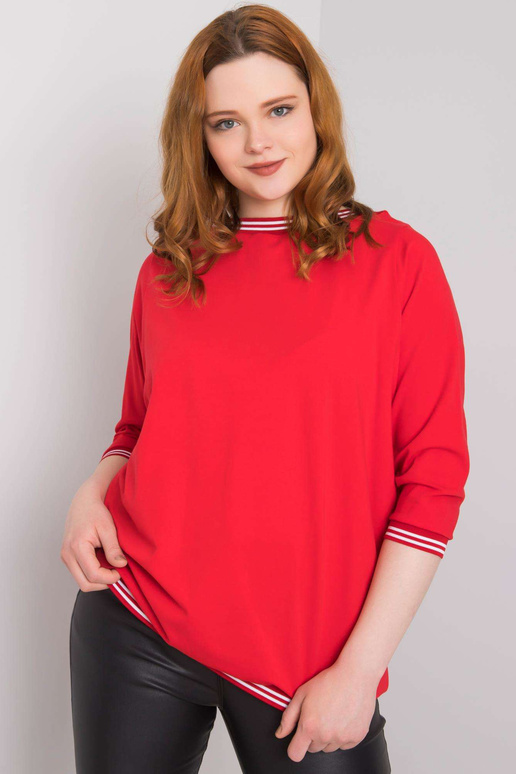 Červená perlová bavlněná halenka...