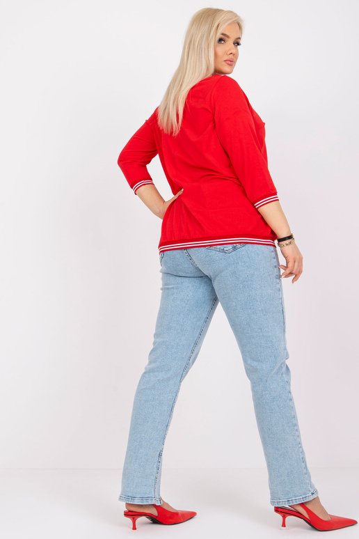 Červená perlová bavlněná halenka...