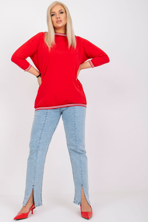 Červená perlová bavlněná halenka...