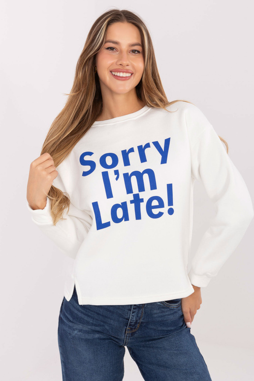 Ecru-modrá mikina s nápisem Kailee Ecru-modrá mikina s nápisem Kailee