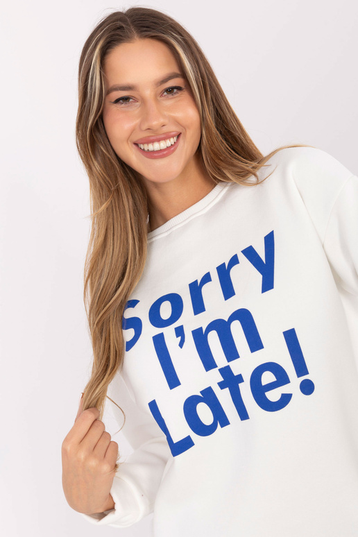 Ecru-modrá mikina s nápisem Kailee Ecru-modrá mikina s nápisem Kailee