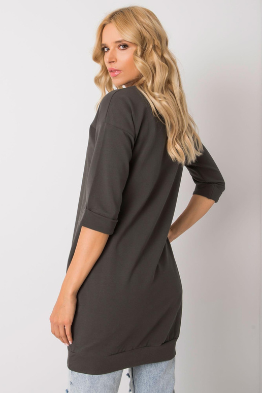 Tmavá khaki mikina s kapsami Iveta